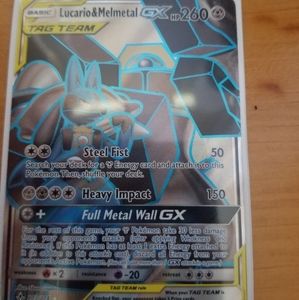 Lucario & melmetal gx full art trainer tag team